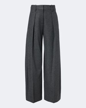 Brunello Cucinelli Pleated Wool And Cashmere Wide-Leg Pants - Grey
