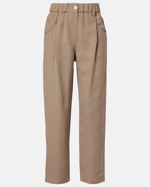 Brunello Cucinelli Tapered Trousers - Natural