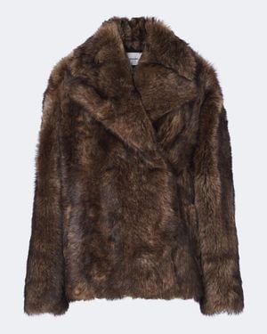 Yves Salomon Chaqueta Cruzada De Borrego - Marrón