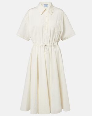 Prada Cotton-Blend Polo Dress - White