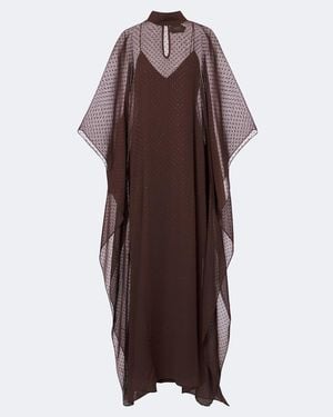 Taller Marmo Muscat Silk Crepe Fil Coupe Kaftan - Brown