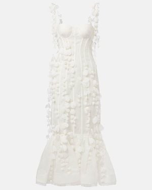 Zimmermann Dawning Linen And Silk Midi Dress - White