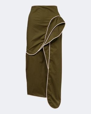Adriana Degreas Ruffled Cotton-Blend Midi Skirt - Green