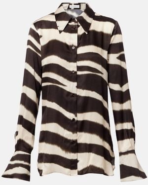 Nina Ricci Printed Satin Shirt - Black