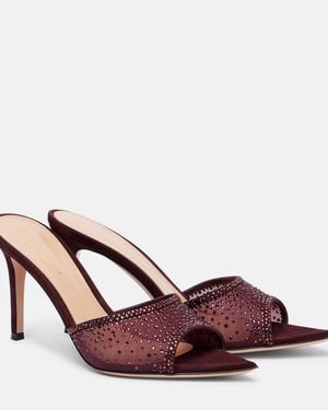 Gianvito Rossi Rania 85 Crystal-Embellished Mules - Brown