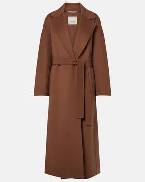 Max Mara Virgin Wool Wrap Coat - Brown