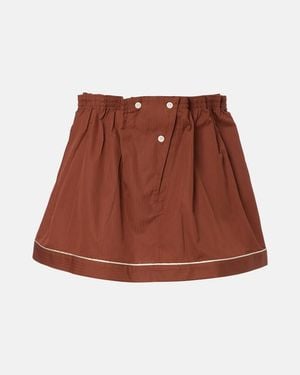 Prada Striped Cotton Miniskirt - Brown