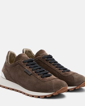 Brunello Cucinelli Sneakers Monili Aus Veloursleder - Braun