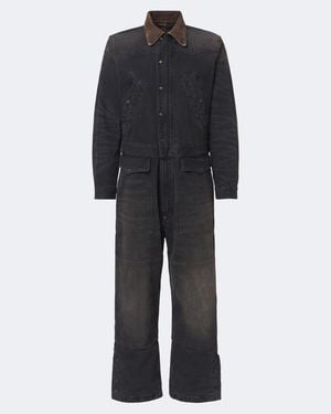RRL Mono De Denim Con Pana - Negro
