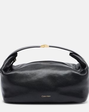 Calvin Klein Andy Small Leather Shoulder Bag - Black