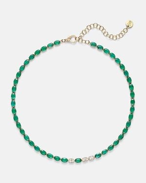 SHAY Collar Tennis De Oro De 18 Ct (750/1000) Con Esmeraldas Y Diamantes - Verde