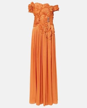 Costarellos Isla Embellished Gown - Orange