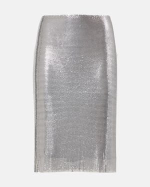 Versace Chainmail Pencil Skirt - Grey