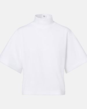 Alaïa High-Neck Cotton Jersey T-Shirt - White
