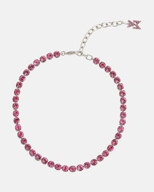 AMINA MUADDI Tennis Crystal-Embellished Anklet - Red