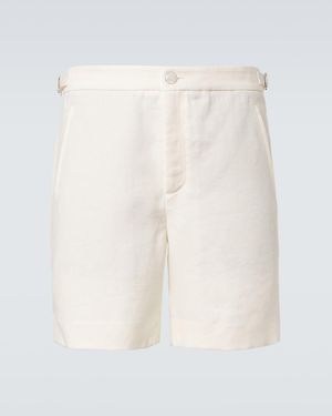 God's True Cashmere Linen Shorts With Moonstone - White