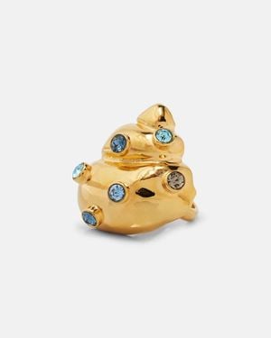 Oscar de la Renta Seashell Crystal-Embellished Ring - Metallic