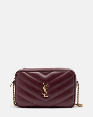 Saint Laurent Loulou Leather Camera Bag - Purple