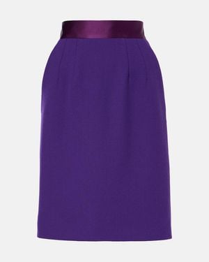 Dolce & Gabbana High-Rise Wool-Blend Crepe Pencil Skirt - Purple