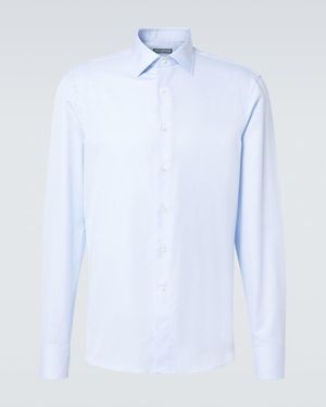 Canali Cotton Poplin Shirt - Blue