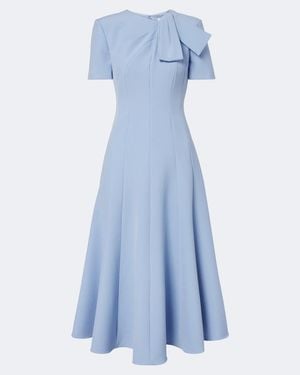 Roland Mouret Bow-Detail Crepe Cocktail Dress - Blue