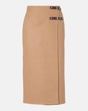 Max Mara Curzio Wool Wrap Skirt - Natural