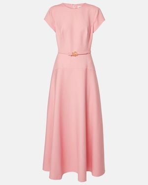 Oscar de la Renta Wool-Blend Midi Dress - Pink