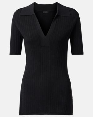 JOSEPH Polohemd Aus Rippstrick - Schwarz