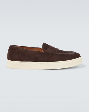 George Cleverley Joey Ii Suede Penny Loafers - Brown