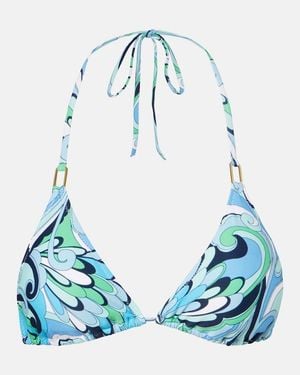 Melissa Odabash Bedrucktes Bikini-Oberteil Cancun - Blau