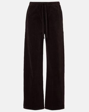 Citizens of Humanity Aurora Pull On Cotton Corduroy Wide-Leg Trousers - Black