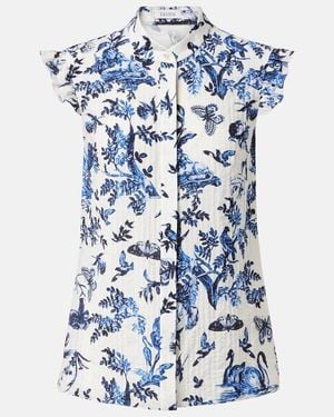 Erdem Floral Jacquard Top - Blue