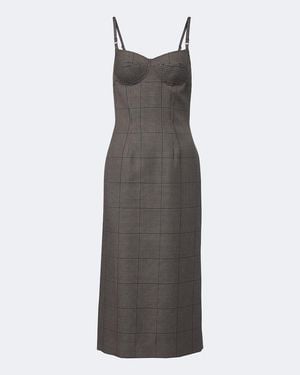 Mugler Midikleid Aus Wolle - Grau