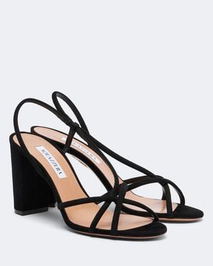 Aquazzura Horizon Suede Sandals - Black