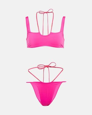 Off-White c/o Virgil Abloh Lace-Up Beachwear Bikini - Pink