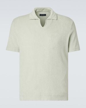 Thom Sweeney Cotton Terry Polo Shirt - White