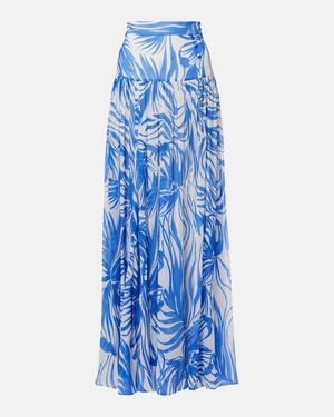 Alexandra Miro Jaimee High-Rise Printed Maxi Skirt - Blue