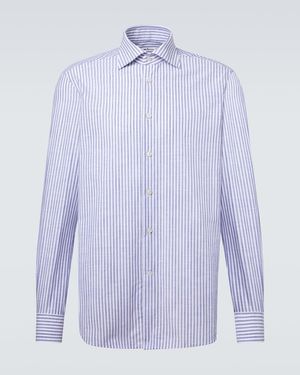 Kiton Striped Cotton Shirt - Blue