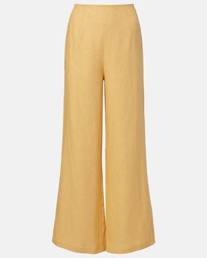 Faithfull the Brand Syna Linen Wide-Leg Trousers - Yellow