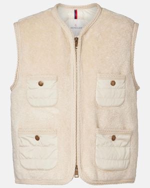Moncler Moncler Mimosas Braided Trim Teddy Down Gilet - Natural