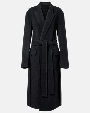 Phoebe Philo Wool Wrap Coat - Black