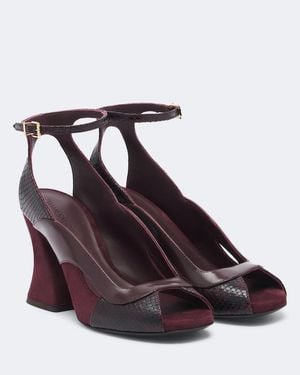 Zimmermann Sandalias Marvi De Piel Con Ante - Marrón