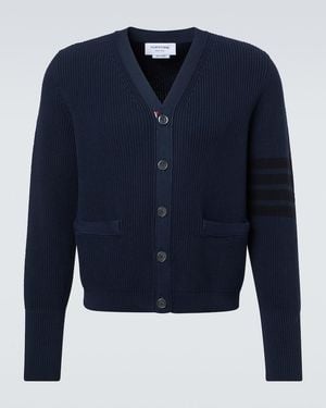 Thom Browne Cardigan 4-Bar Aus Baumwolle - Blau