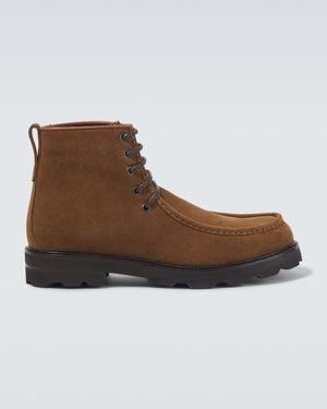 Brioni Suede Lace-Up Boots - Brown