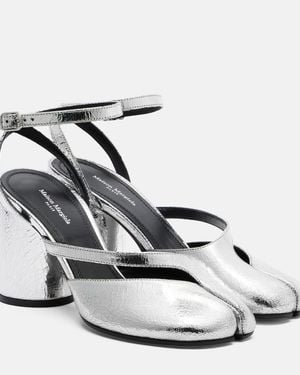 Maison Margiela Tabi Metallic Leather Court Shoes