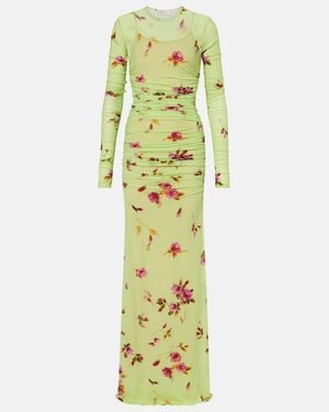 Blumarine Floral Jersey Maxi Dress - Green