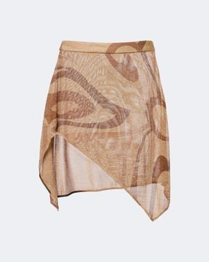 PUCCI Marmo Lurex Voile Miniskirt - Natural