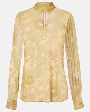 Dries Van Noten Printed Sheer Top - Yellow