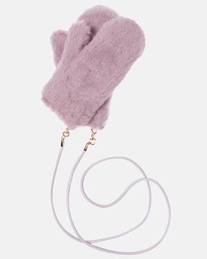 Max Mara Ombrato Teddy Mittens - Purple