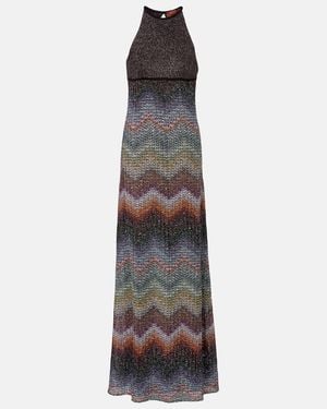 Missoni Zigzag Halterneck Lame Maxi Dress - Multicolor